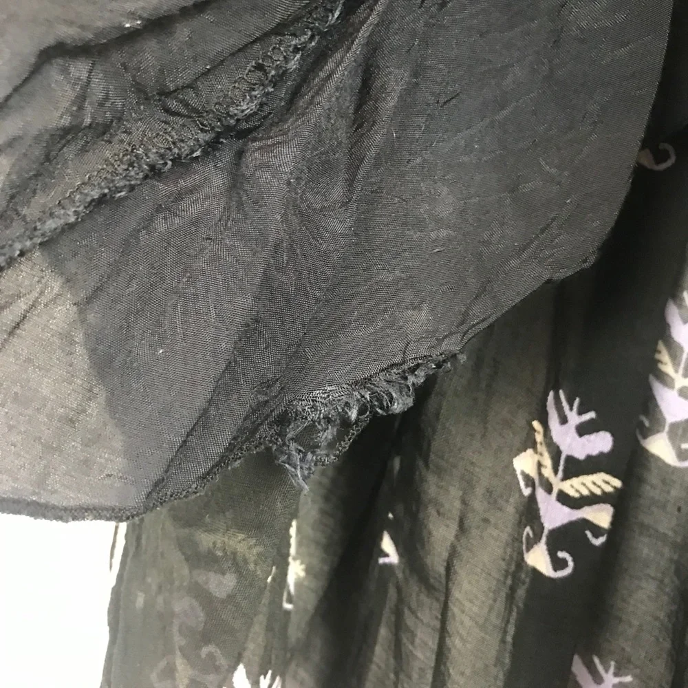 Free People Black Maxi Dress with White Print